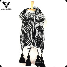 2016 New pesado inverno Hand Knit Crochet espessa Scarf Hang Fringe